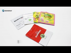 3 kanten verzegeld CBD Gummies Mylar Bags Weed Cannabis Verpakking 3.5g Zipper Pouch
