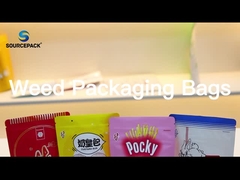 Kindwerend wiet verpakkingszak rits Custom Stand Up pouch met tear notch